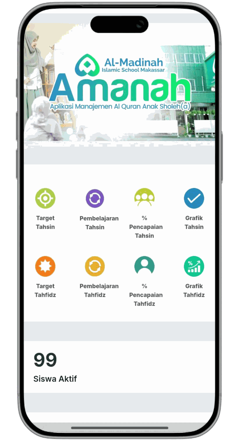 Tampilan Aplikasi Amanah di ponsel